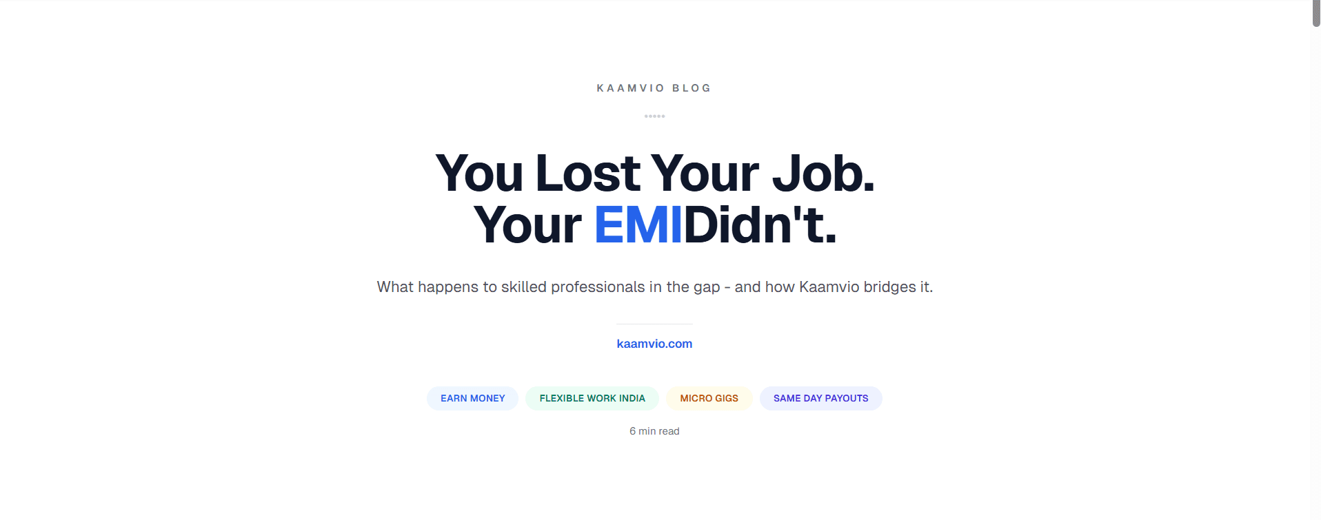 You Lost Your Job. Your EMI Didn't.